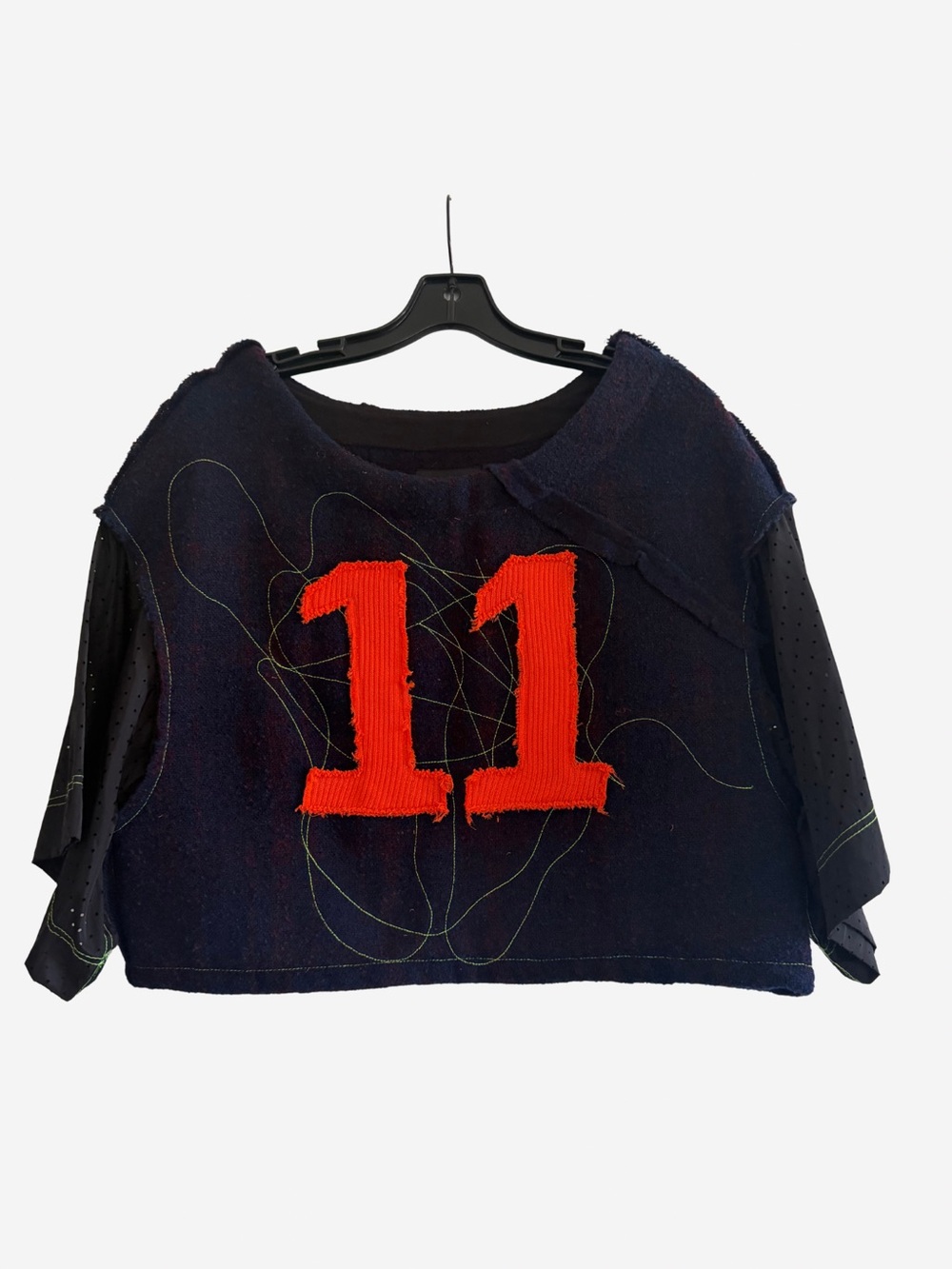 Urban Outfitters Navy Long Sleeve Top with Red "11" Applique